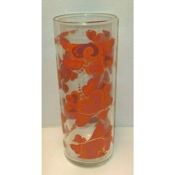 Valentine Hearts Vase 9" Tall Cylinder Indiana Glass w/ 3 1/4" Diameter - Picture 1 of 5